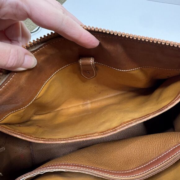 Vintage Dooney & Bourke Gladstone Satchel Dr Bag Bone Tan See Details - Picture 9 of 14